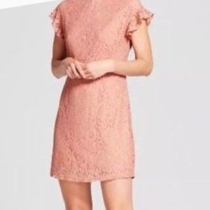 Who What Wear | Dress Maude Lace Overlay Short Sleeve Mini Size Small